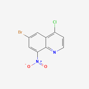 molecular formula C9H4BrClN2O2 B598609 6-Bromo-4-chloro-8-nitroquinoline CAS No. 1198475-38-5
