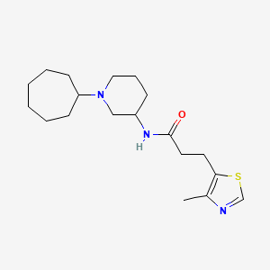 molecular formula C19H31N3OS B5986172 N-(1-cycloheptyl-3-piperidinyl)-3-(4-methyl-1,3-thiazol-5-yl)propanamide 