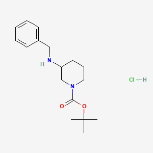molecular formula C17H27ClN2O2 B598619 tert-Butyl 3-(benzylamino)piperidine-1-carboxylate hydrochloride CAS No. 1203127-48-3