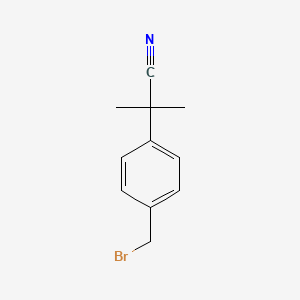 molecular formula C11H12BrN B598635 2-(4-(Bromomethyl)phenyl)-2-methylpropanenitrile CAS No. 1201643-73-3