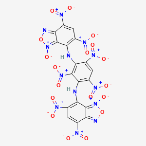 molecular formula C18H5N13O18 B598656 N,N'-Bis(5,7-dinitro-4-benzofurazanyl)-2,4,6-trinitro-1,3-benzenediamine CAS No. 140435-87-6