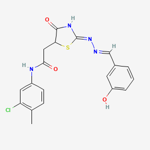 molecular formula C19H17ClN4O3S B5986566 N-(3-chloro-4-methylphenyl)-2-[(2Z)-2-[(E)-(3-hydroxyphenyl)methylidenehydrazinylidene]-4-oxo-1,3-thiazolidin-5-yl]acetamide 