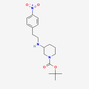 molecular formula C18H27N3O4 B598665 tert-Butyl 3-{[2-(4-nitrophenyl)ethyl]amino}piperidine-1-carboxylate CAS No. 1204811-03-9