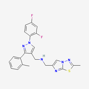 1-[1-(2,4-difluorophenyl)-3-(2-methylphenyl)-1H-pyrazol-4-yl]-N-[(2-methylimidazo[2,1-b][1,3,4]thiadiazol-6-yl)methyl]methanamine