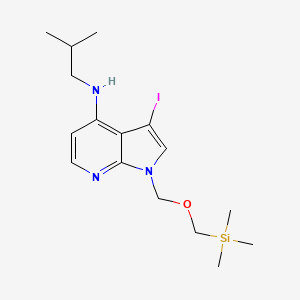 molecular formula C16H26IN3OSi B598671 3-Iodo-N-isobutyl-1-(((trimethylsilyl)methoxy)methyl)-1H-Pyrrolo[2,3-b]pyridin-4-amine CAS No. 1203566-36-2