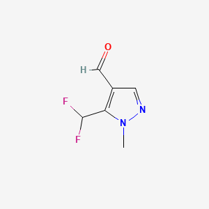 molecular formula C6H6F2N2O B598672 5-(Difluoromethyl)-1-methyl-1h-pyrazole-4-carbaldehyde CAS No. 1204298-70-3