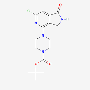 molecular formula C16H21ClN4O3 B598677 Tert-butyl 4-(6-chloro-1-oxo-2,3-dihydropyrrolo[3,4-c]pyridin-4-yl)piperazine-1-carboxylate CAS No. 1201676-04-1