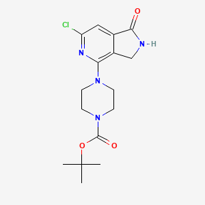 molecular formula C16H21ClN4O3 B598677 4-(6-Chloro-1-oxo-2,3-dihydro-1H-pyrrolo[3,4-c]pyridin-4-yl)-piperazine-1-carboxylic acid tert-butyl ester CAS No. 1201676-04-1