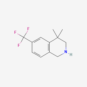 molecular formula C12H14F3N B598681 4,4-Dimethyl-6-(trifluoromethyl)-1,2,3,4-tetrahydroisoquinoline CAS No. 1203684-72-3