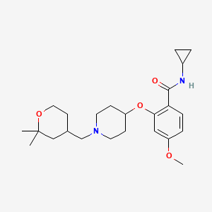 molecular formula C24H36N2O4 B5987039 N-cyclopropyl-2-[1-[(2,2-dimethyloxan-4-yl)methyl]piperidin-4-yl]oxy-4-methoxybenzamide 
