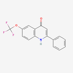 molecular formula C16H10F3NO2 B598705 2-Phenyl-6-trifluoromethoxyquinolin-4-ol CAS No. 1204997-08-9