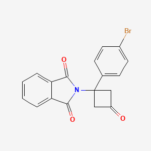 molecular formula C18H12BrNO3 B598731 2-(1-(4-Bromophenyl)-3-oxocyclobutyl)isoindoline-1,3-dione CAS No. 1199556-87-0