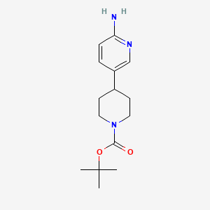 molecular formula C15H23N3O2 B598734 叔丁基 4-(6-氨基吡啶-3-基)哌啶-1-羧酸酯 CAS No. 1198408-35-3