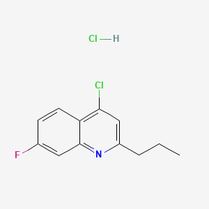 molecular formula C12H12Cl2FN B598740 4-Chloro-7-fluoro-2-propylquinoline hydrochloride CAS No. 1204811-53-9