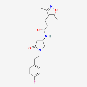 molecular formula C20H24FN3O3 B5987437 3-(3,5-dimethyl-4-isoxazolyl)-N-{1-[2-(4-fluorophenyl)ethyl]-5-oxo-3-pyrrolidinyl}propanamide 