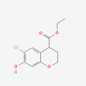 molecular formula C12H13ClO4 B598745 Ethyl 6-chloro-7-hydroxychroman-4-carboxylate CAS No. 1202889-58-4