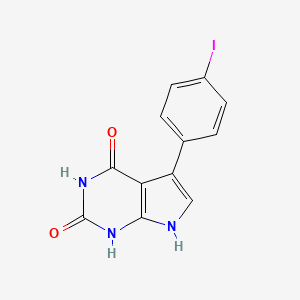 molecular formula C12H8IN3O2 B598749 5-(4-碘苯基)-1H-吡咯并[2,3-d]嘧啶-2,4(3H,7H)-二酮 CAS No. 1204298-61-2
