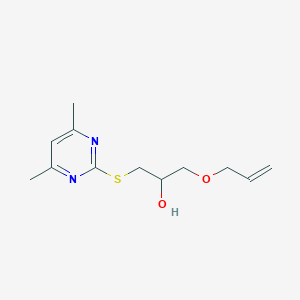 molecular formula C12H18N2O2S B5987630 1-(4,6-Dimethylpyrimidin-2-yl)sulfanyl-3-prop-2-enoxypropan-2-ol 