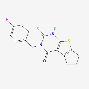 molecular formula C16H13FN2OS2 B5987740 3-(4-fluorobenzyl)-2-mercapto-3,5,6,7-tetrahydro-4H-cyclopenta[4,5]thieno[2,3-d]pyrimidin-4-one 