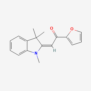 molecular formula C17H17NO2 B5988043 1-(2-furyl)-2-(1,3,3-trimethyl-1,3-dihydro-2H-indol-2-ylidene)ethanone 