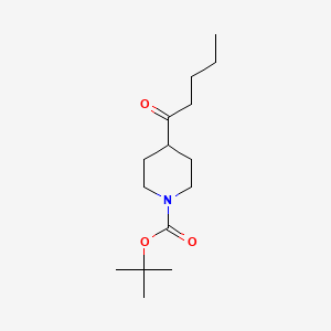 molecular formula C15H27NO3 B598809 Tert-butyl 4-pentanoylpiperidine-1-carboxylate CAS No. 1198286-46-2