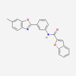 molecular formula C23H16N2O3 B5988262 N-[3-(6-methyl-1,3-benzoxazol-2-yl)phenyl]-1-benzofuran-2-carboxamide 