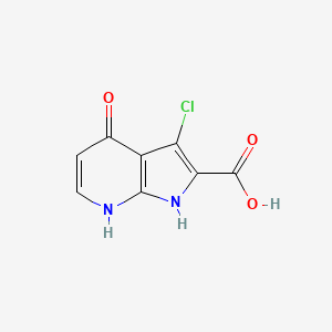 molecular formula C8H5ClN2O3 B598834 1H-Pyrrolo[2,3-b]pyridine-2-carboxylic acid, 3-chloro-4-hydroxy- CAS No. 1204476-05-0