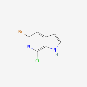 molecular formula C7H4BrClN2 B598848 5-Bromo-7-chloro-1H-pyrrolo[2,3-c]pyridine CAS No. 1198096-48-8