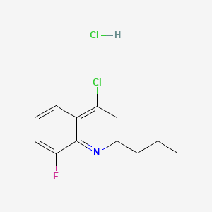 molecular formula C12H12Cl2FN B598849 4-Chloro-8-fluoro-2-propylquinoline hydrochloride CAS No. 1204811-15-3