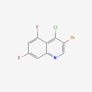 molecular formula C9H3BrClF2N B598851 3-Bromo-4-chloro-5,7-difluoroquinoline CAS No. 1204811-88-0