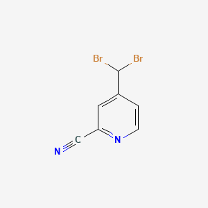 molecular formula C7H4Br2N2 B598852 4-(Dibromomethyl)picolinonitrile CAS No. 153994-04-8