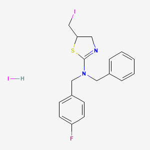 molecular formula C18H19FI2N2S B5988539 N-benzyl-N-[(4-fluorophenyl)methyl]-5-(iodomethyl)-4,5-dihydro-1,3-thiazol-2-amine;hydroiodide 