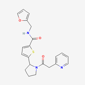 molecular formula C21H21N3O3S B5988586 N-(2-furylmethyl)-5-[1-(2-pyridinylacetyl)-2-pyrrolidinyl]-2-thiophenecarboxamide 