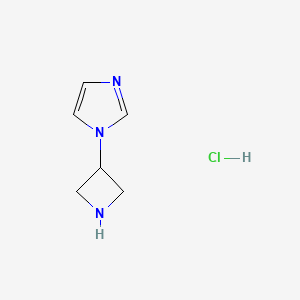 molecular formula C6H10ClN3 B598860 1-(azetidin-3-yl)-1H-imidazole hydrochloride CAS No. 153836-44-3