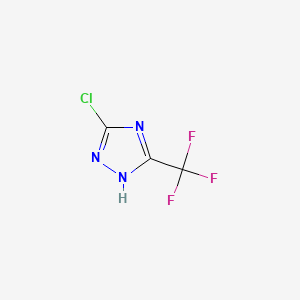 molecular formula C3HClF3N3 B598864 3-chloro-5-(trifluoromethyl)-1H-1,2,4-triazole CAS No. 1199215-88-7