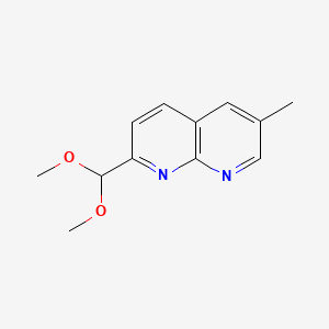 molecular formula C12H14N2O2 B598865 2-(Dimethoxymethyl)-6-methyl-1,8-naphthyridine CAS No. 1203499-56-2