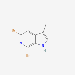 molecular formula C9H8Br2N2 B598871 5,7-Dibromo-2,3-dimethyl-1H-pyrrolo[2,3-c]pyridine CAS No. 1201824-91-0