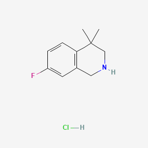 molecular formula C11H15ClFN B598872 7-氟-4,4-二甲基-1,2,3,4-四氢异喹啉盐酸盐 CAS No. 1203682-76-1
