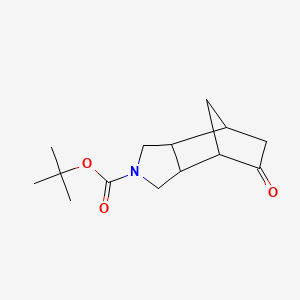molecular formula C14H21NO3 B598876 8-Oxo-4-aza-tricyclo[5.2.1.02,6]decane-4-carboxylic acid tert-butyl ester CAS No. 1200508-86-6