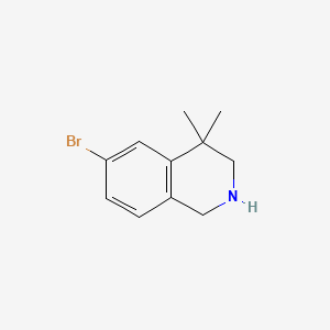 molecular formula C11H14BrN B598880 6-Bromo-4,4-dimethyl-1,2,3,4-tetrahydroisoquinoline CAS No. 1203686-06-9