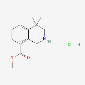 molecular formula C13H18ClNO2 B598883 Methyl 4,4-dimethyl-1,2,3,4-tetrahydroisoquinoline-8-carboxylate hydrochloride CAS No. 1203686-89-8