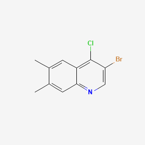 molecular formula C11H9BrClN B598885 3-Bromo-4-chloro-6,7-dimethylquinoline CAS No. 1204811-01-7