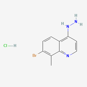 molecular formula C10H11BrClN3 B598889 7-Bromo-4-hydrazino-8-methylquinoline hydrochloride CAS No. 1204811-40-4