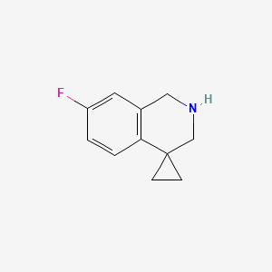 molecular formula C11H12FN B598917 7'-氟-2',3'-二氢-1'H-螺[环丙烷-1,4'-异喹啉] CAS No. 1203683-68-4