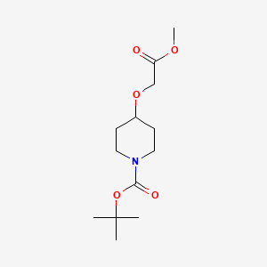 molecular formula C13H23NO5 B598923 叔丁基 4-(2-甲氧基-2-氧代乙氧基)哌啶-1-羧酸酯 CAS No. 179689-21-5