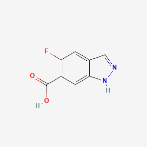 molecular formula C8H5FN2O2 B598927 1H-Indazole-6-carboxylic acid, 5-fluoro- CAS No. 101495-01-6