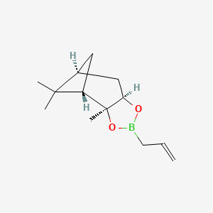 molecular formula C13H21BO2 B598930 (3aS,4S,6S,7aR)-3a,5,5-Trimethyl-2-(prop-2-en-1-yl)hexahydro-2H-4,6-methano-1,3,2-benzodioxaborole CAS No. 131433-93-7