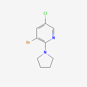 molecular formula C9H10BrClN2 B598933 3-Bromo-5-chloro-2-(pyrrolidin-1-yl)pyridine CAS No. 1199773-44-8