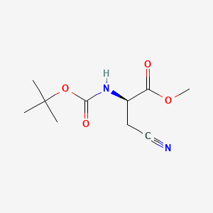 molecular formula C10H16N2O4 B598939 (R)-Methyl 2-((tert-butoxycarbonyl)amino)-3-cyanopropanoate CAS No. 147091-71-2