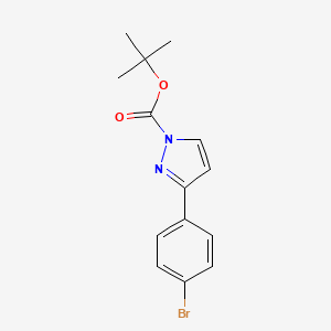 molecular formula C14H15BrN2O2 B598941 叔丁基 3-(4-溴苯基)-1H-吡唑-1-甲酸酯 CAS No. 1199773-38-0